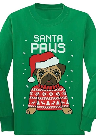 TStars "Santa Paws" long sleeve t-shirt - green - Picture 1 of 7